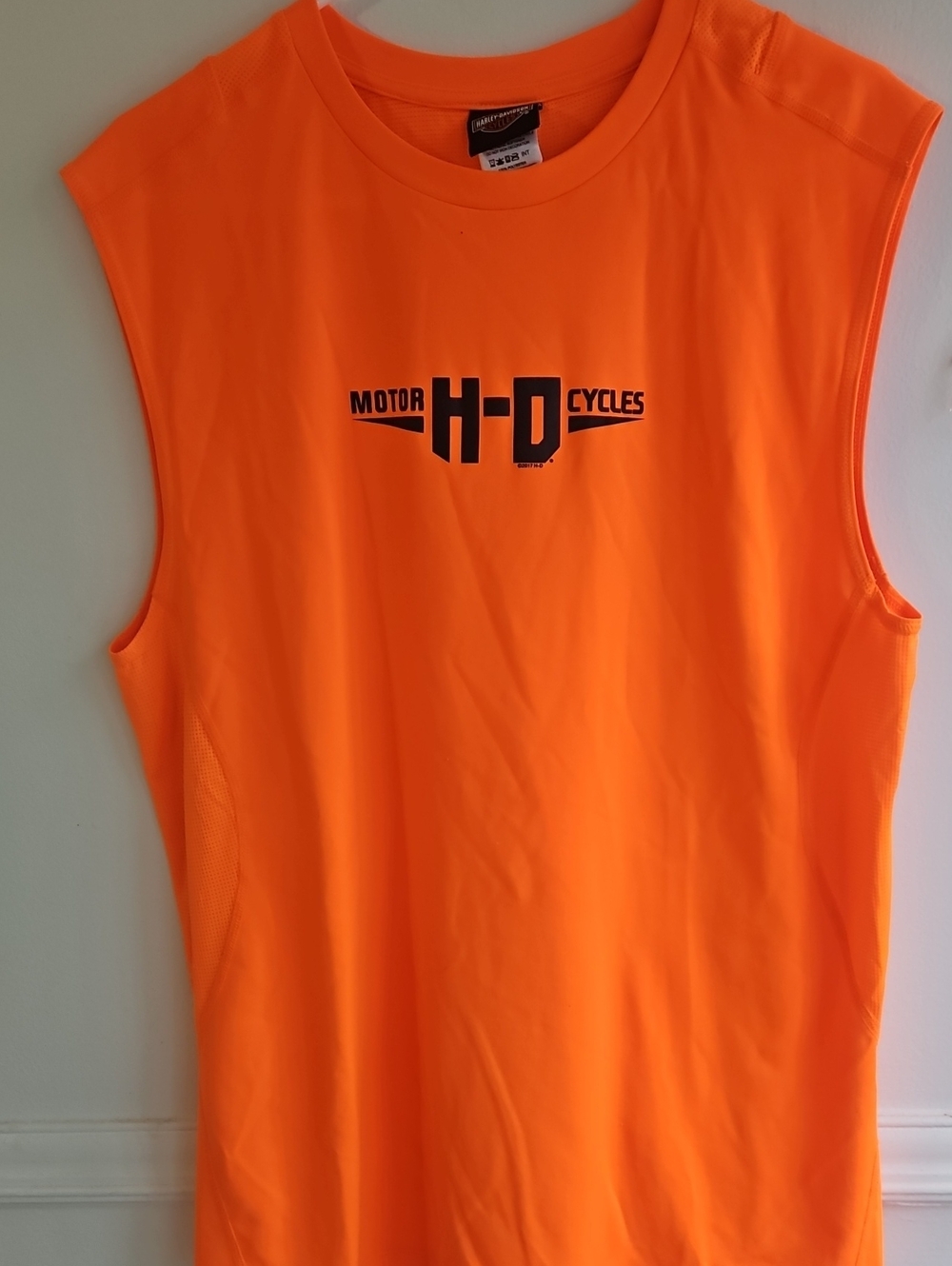 Harley Davidson Palm Beach Florida Sleeveless Orange XL Performance tee.